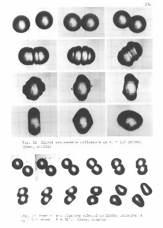 Fig. 16 -  coalescence (still photos) and Fig. 17 - glancing rebound